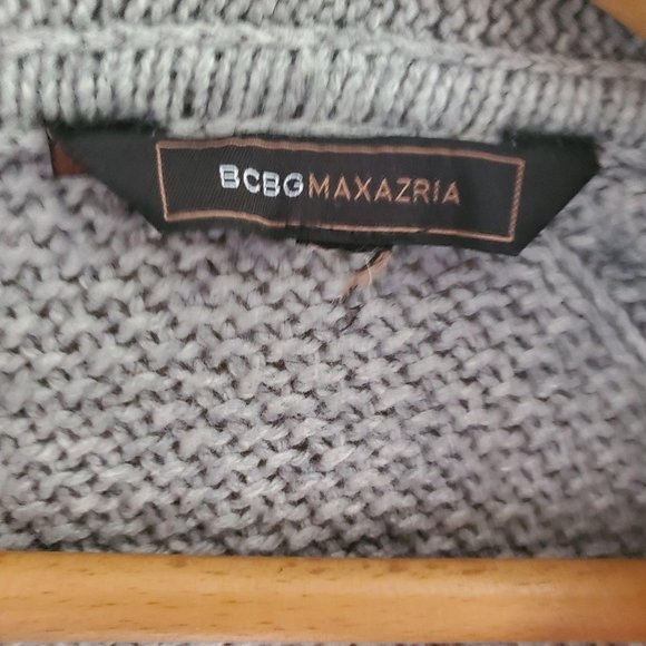 BCBG MaxAzria Gray Cable Knit Cardigan XS Asymmetric Open Front Boho Chic Layer - Picture 8 of 8
